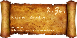 Knizner Zsombor névjegykártya